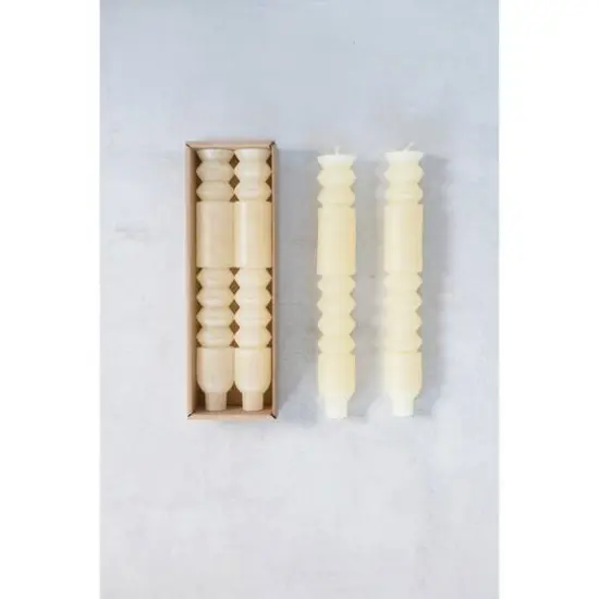 Hello Honey&reg; 10" Unscented Totem Taper Candles in Box, 2ct. Cream {3}