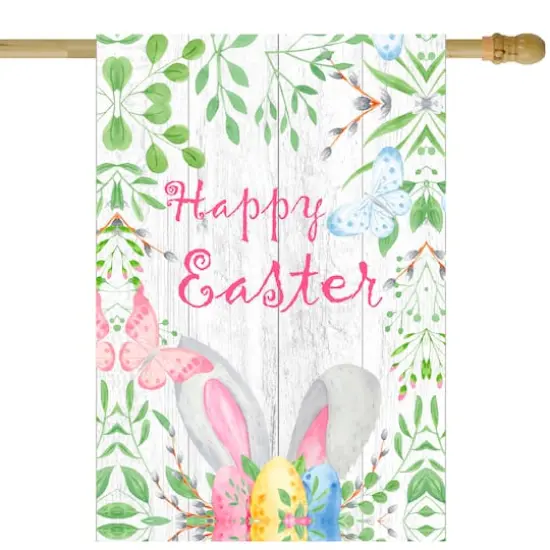 Happy Easter Bunny Ears Outdoor House Flag 28" x 40" {1}