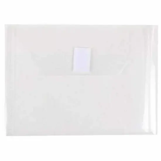 JAM Paper 5.5" x 7.5" Plastic Booklet Envelopes with Hook & Loop Closure, 24ct. Clear {1}
