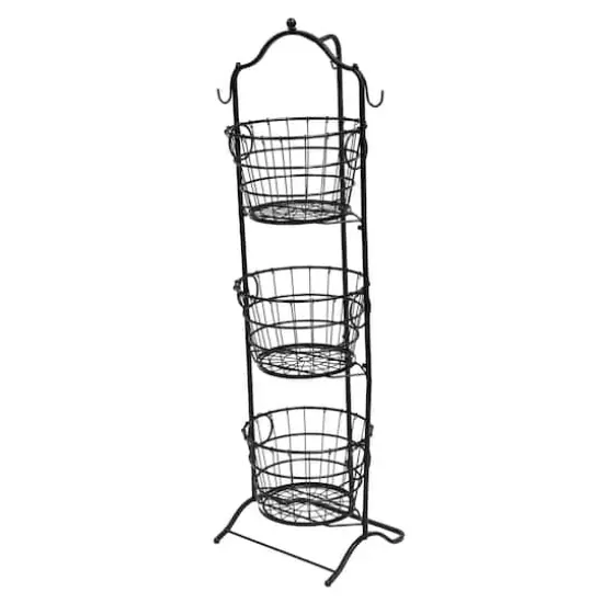 4ft. Wire 3-Tier Basket with Removable Tilted Baskets {6}