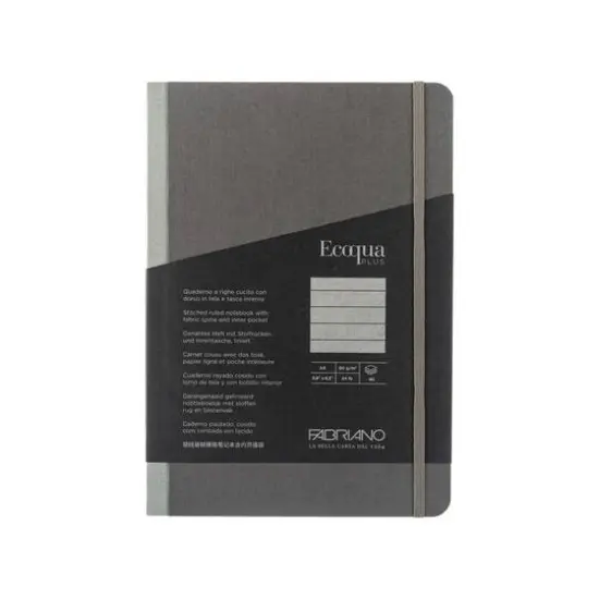 Fabriano&reg; EcoQua Plus A5 Lined Gray Fabric-Bound Notebook {3}