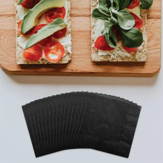 JAM Paper Small Beverage Napkins, 100ct. Black {3}