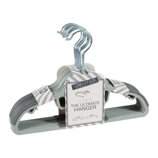 Simplify Kids Collar Saver Ultimate Hangers, 12ct. Light Gray {1}