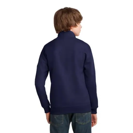 JERZEES&reg; NuBlend&reg; 1/4 Zip Cadet Collar Youth Sweatshirt Navy {6}