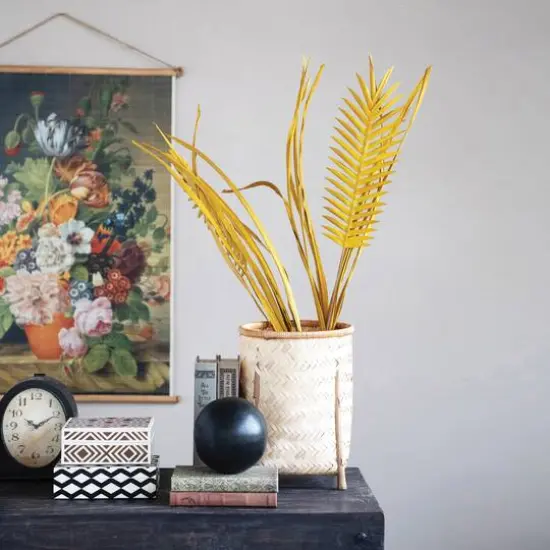 Hello Honey&reg; Natural Woven Bamboo Baskets with Legs Set {5}