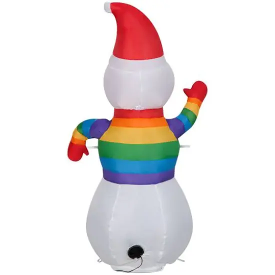 Airblown&reg; 3.5ft. Christmas Inflatable Snowman in Rainbow Sweater {5}
