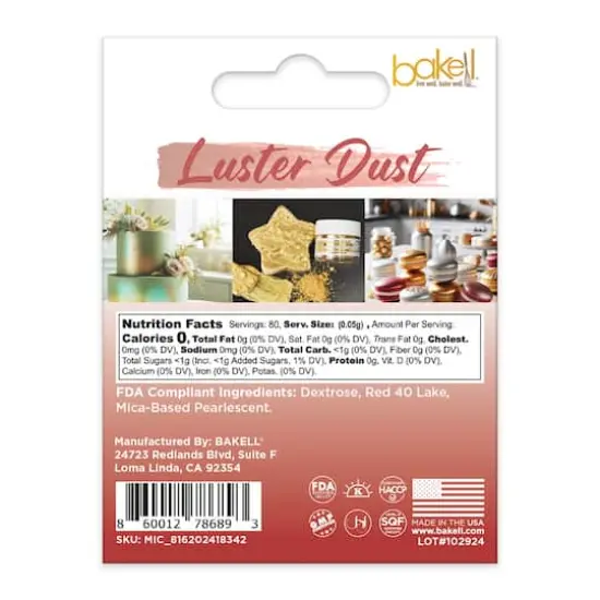 Bakell&reg; Edible Luster Dust Christmas Red {6}