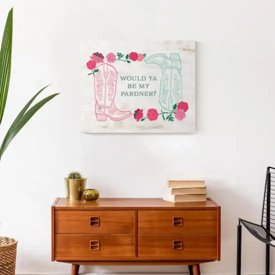 20" Would Ya Be My Pardner Canvas Wall Art {3}