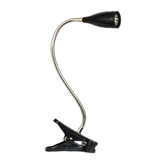 Simple Designs Flexible Gooseneck LED Clip Light Desk Lamp Black {5}