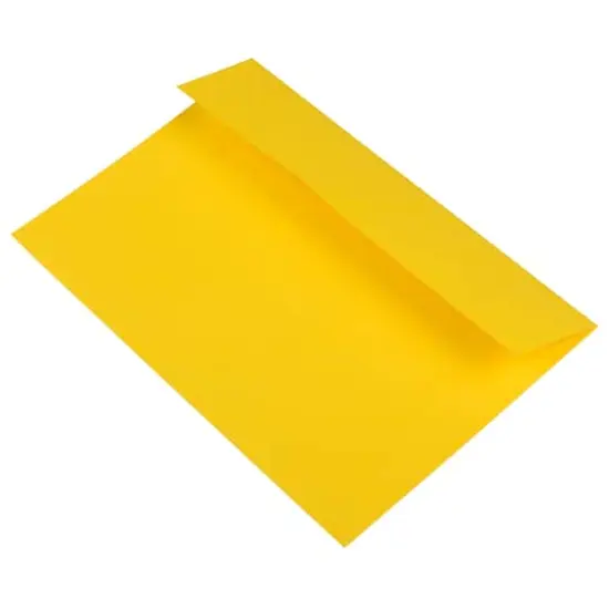 JAM Paper 6" x 9" Colored Peel & Seal Invitation Envelopes, 100ct. Yellow Recycled {7}