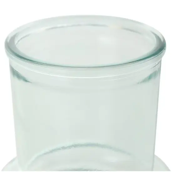 Clear Small Bubble Ribbed Recycled Glass Vase Set {13}