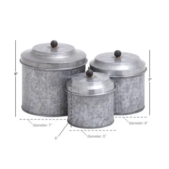 Silver Metal Decorative Farmhouse Jar Set {6}
