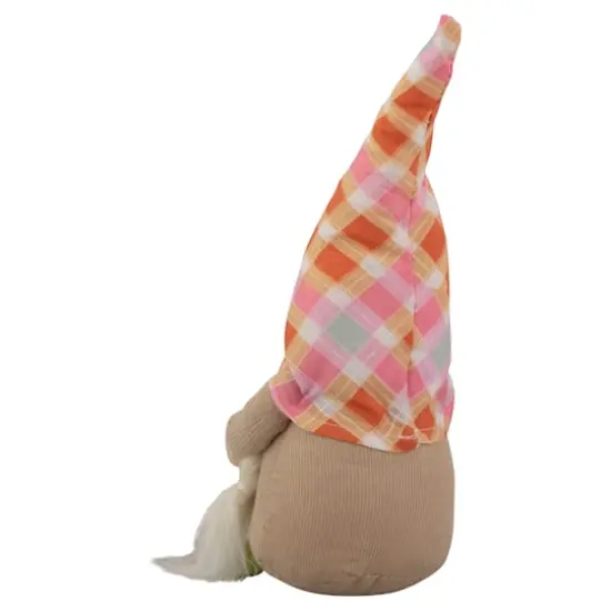 9" Pink & Orange Plaid Springtime Gnome {6}