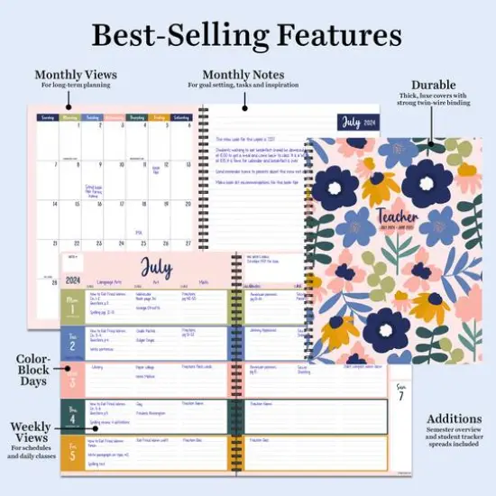 TF Publishing 2024 - 2025 Pink Petals Teacher & Home School Lesson Planning Book {6}