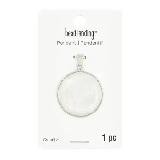 White Quartz Round Faceted Pendant by Bead Landing&trade; {4}