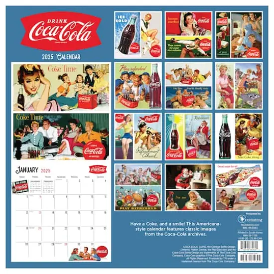 TF Publishing 2025 Coca-Cola: Vintage Nostalgia Wall Calendar {3}