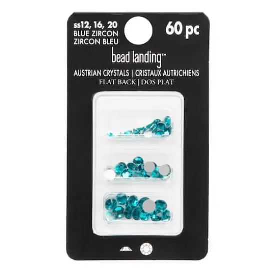 Round Flatback Austrian Crystals Mix by Bead Landing&trade;, 60ct. Blue Zircon {4}