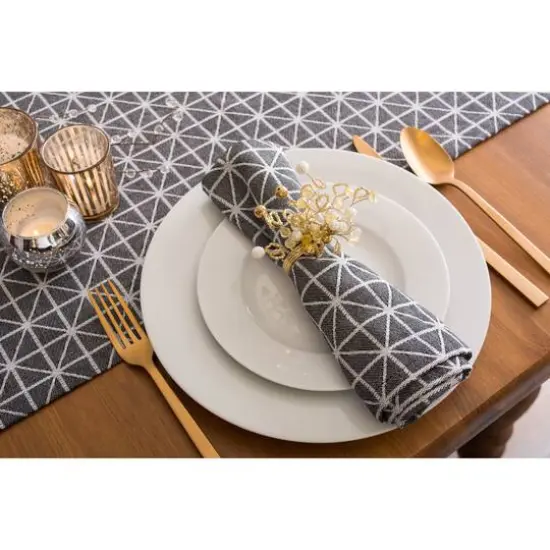Black and White Triangle Table Runner 14" x 72" {6}