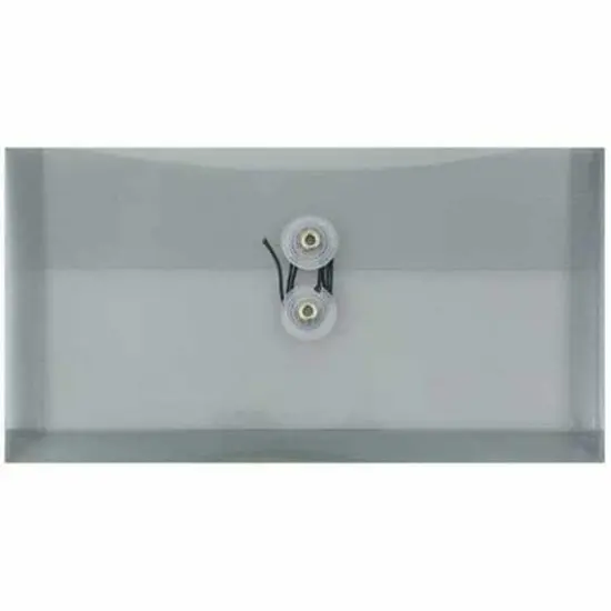 JAM Paper 5.25" x 10" Plastic #10 Business Envelope with Button and String Closure, 24ct. Smoke Gray {1}