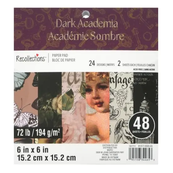 6" x 6" Dark Academia Paper Pad by Recollections&trade;, 48 Sheets {1}