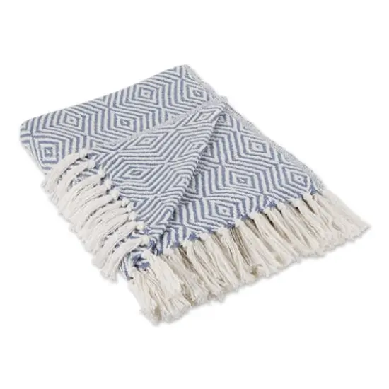 DII&reg; X-Diamond Geometric Throw Stonewash Blue {1}