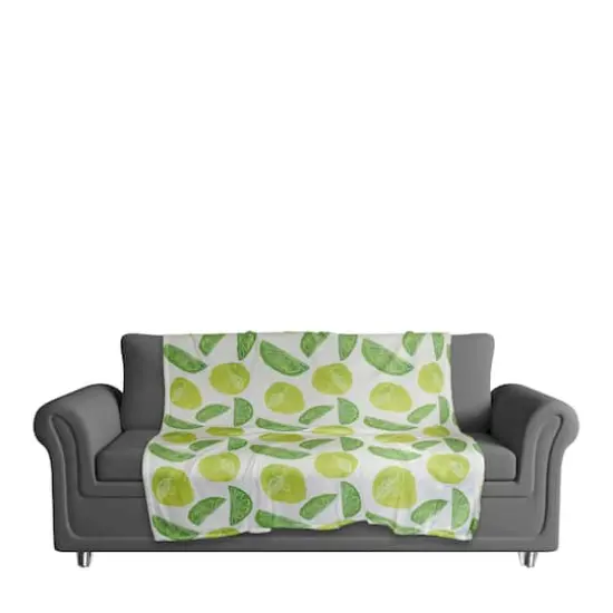 Lime Citrus Pattern 50" x 60" Coral Fleece Blanket {4}