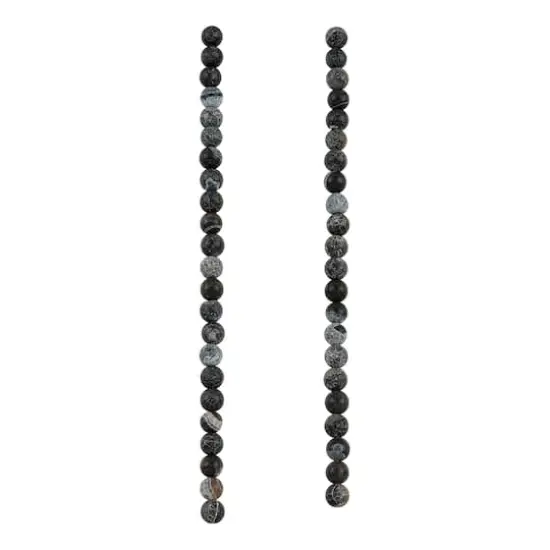 Black Crackle Agate Round Beads, 6mm by Bead Landing&trade; {4}