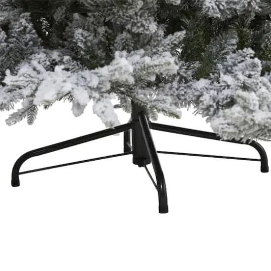 8ft. Pre-Lit Flocked Fraser Fir Artificial Christmas Tree with Warm White LED Lights {6}