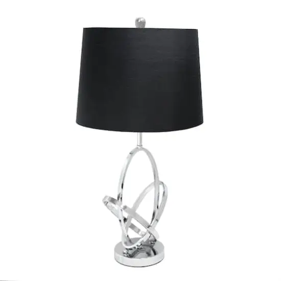 Elegant Designs™ 27" Mod Art Polished Chrome Table Lamp with Black Shade {7}