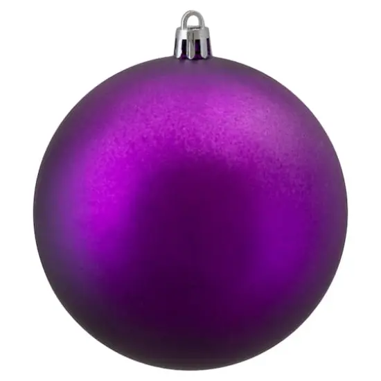 12ct. 4" Matte Purple Shatterproof Christmas Ball Ornaments {3}