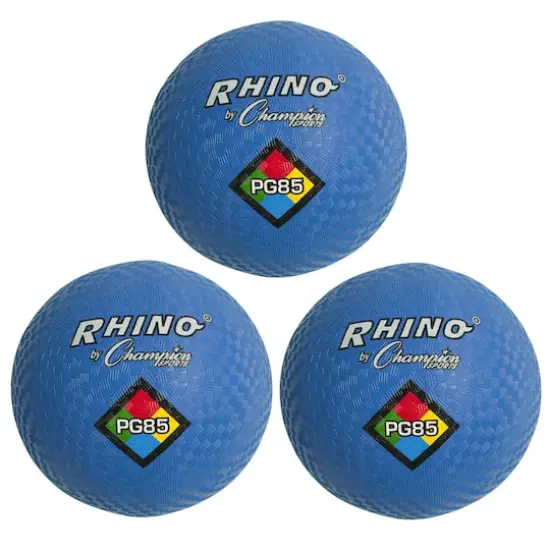 Rhino&reg; by Champion Sports 8.5" Blue Playground Ball, 3 Pack {1}