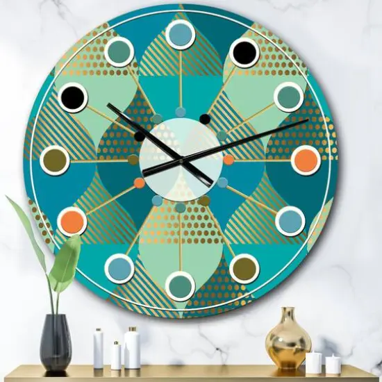 Designart 'Luxury Retro Drops I Mid-Century Modern Wall Clock {1}