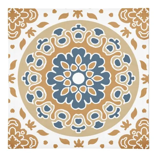 Blue and Yellow Mandala 10" x 10" Cotton Twill Napkin {1}