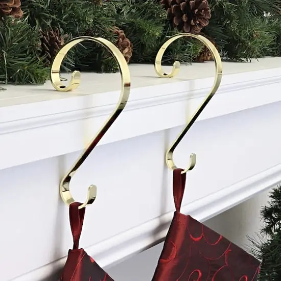 Haute Decor Stocking Scroll&reg; Brass Stocking Holders, 2ct. {3}