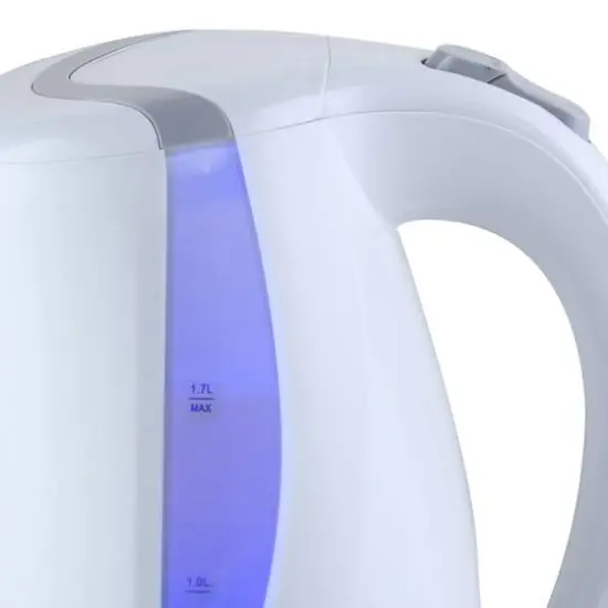 MegaChef 1.7L White Plastic Electric Tea Kettle {10}