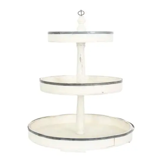 Hello Honey&reg; 26.5" Decorative Wood & Tin 3 Tier Tray {1}