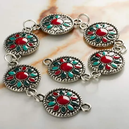 Multicolor Enamel Metal Link Beads, 15mm by Bead Landing&trade; {3}