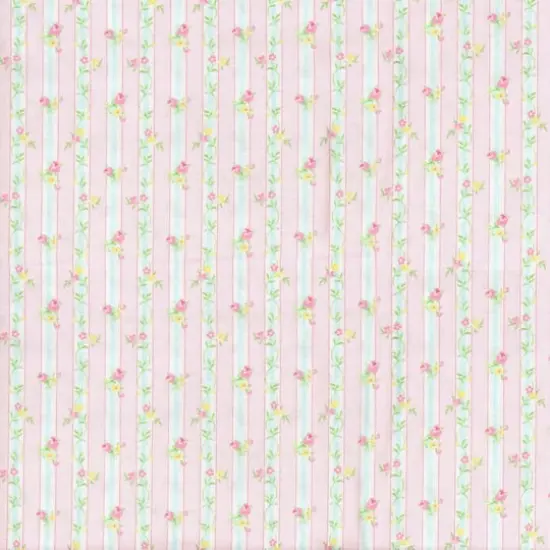 Fabric Traditions Floral Stripe Cotton Fabric {1}