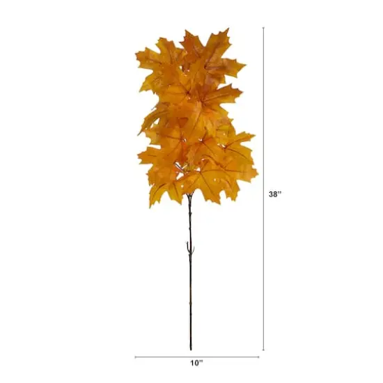 38" Yellow Autumn Maple Leaf Stem, 6ct. {4}