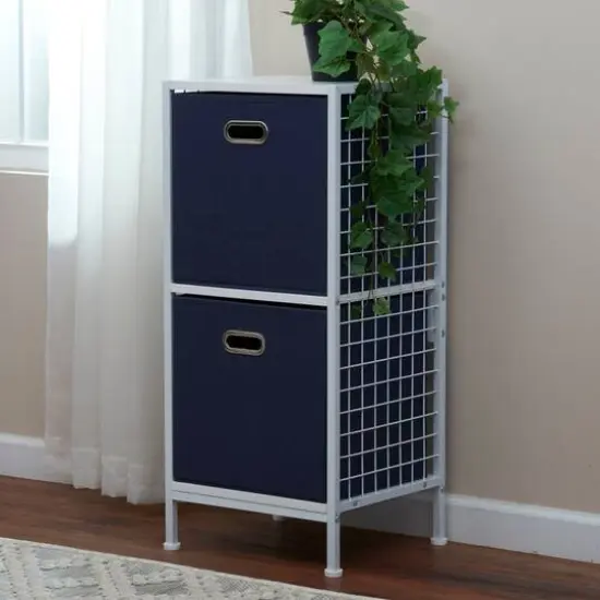 2 Pack Household Essentials 13" Fabric Storage Bins Navy {3}