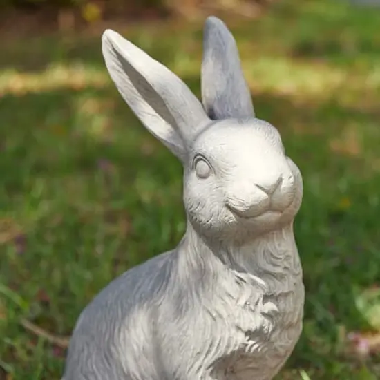 Glitzhome&reg; 18" MGO Sitting Rabbit Garden Statue {9}