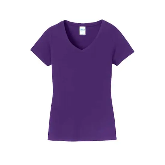 Port & Company&reg; Fan Favorite&trade; Ladies V-Neck T-Shirt Team Purple {1}