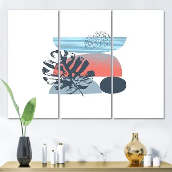 Designart - Colorful Geometric Abstract Art Collage IV - Modern Canvas Wall Art Print {1}