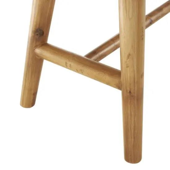 40" Brown Wood Handmade Traditional Home Bench with Rope Wrapped Seat {6}