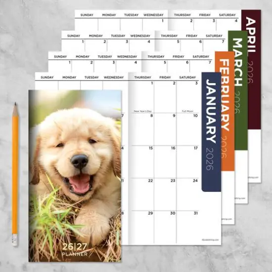 2026-2027 Dog Small Monthly Pocket Planner {8}