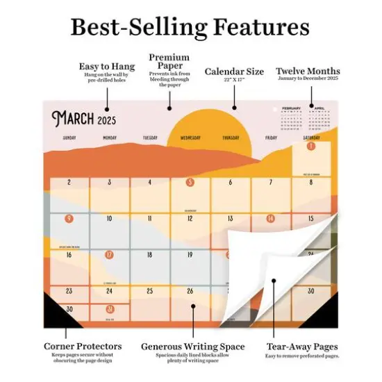 TF Publishing Large 2025 Landscapes Monthly Blotter Desk Pad Calendar {6}