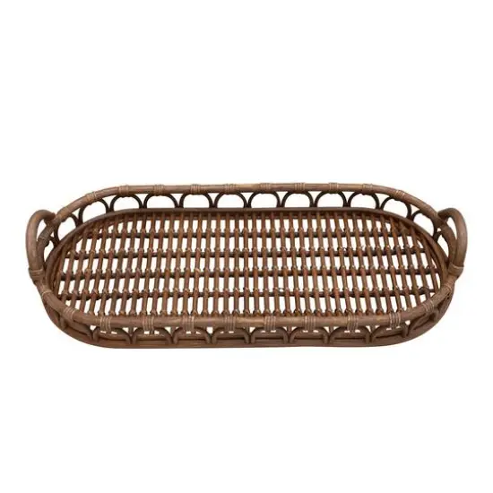 Hello Honey&reg; Hand-Woven Rattan Tray with Handles {7}