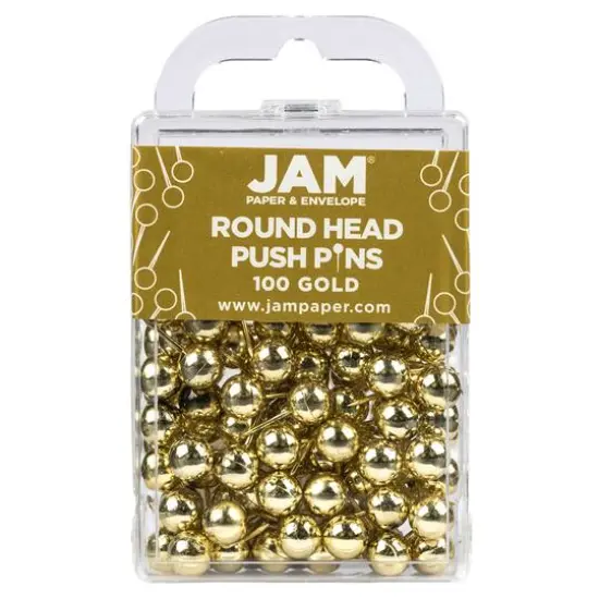 JAM Paper Colorful Round Push Pins, 100ct. Baby Blue {2}