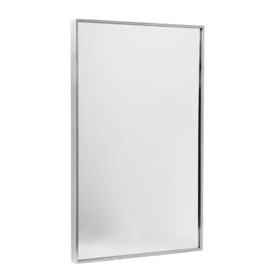 Head West Brushed Nickel 22" x 34" Float Framed Accent Mirror {9}