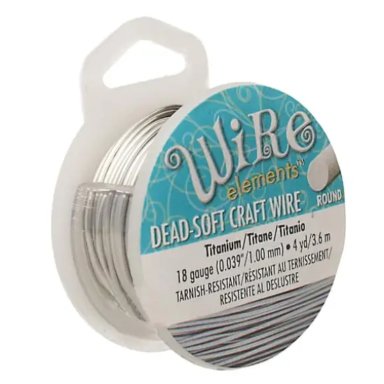 The Beadsmith&reg; Wire Elements&trade; 18 Gauge Tarnish Resistant Round Soft Temper Wire, 4yd.Titanium {1}